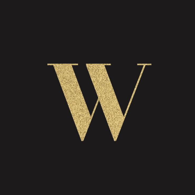 An image with the letter W in gold
