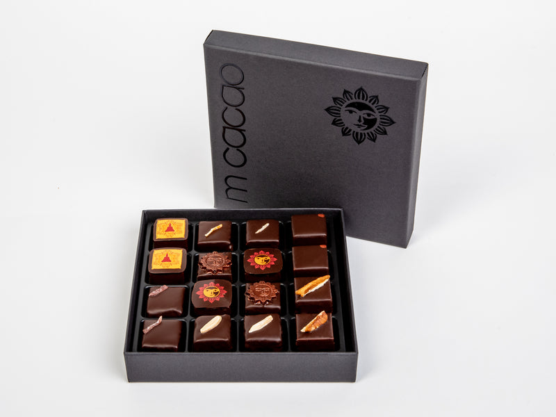 box of chocolates with 16 pieces for the chef collection