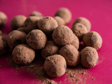 Round chocolate truffles balls